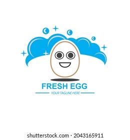 Plantilla de logotipo de huevo fresco vectores eps 10