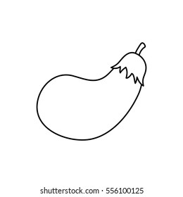 Fresh eggplant vegetable icon vector illustration graphic design