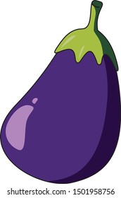 Fresh Eggplant vegetable isolated icon. Eggplant for farm market, vegetarian salad recipe design. vector illustration in flat style