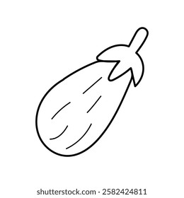  Fresh eggplant vegetable thin line Icon