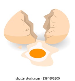 Fresh eggshell icon. Isometric of fresh eggshell vector icon for web design isolated on white background
