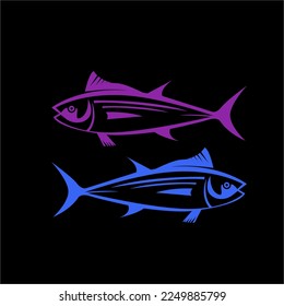 frischer und eleganter Thunfischfisch-Vektorgrafik. geeignet für Logos oder Bilder von Fischen, die Sie verkaufen.