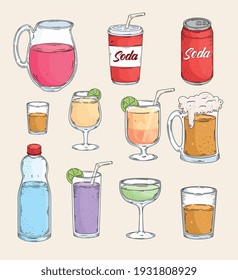 fresh eleven drinks drawn style