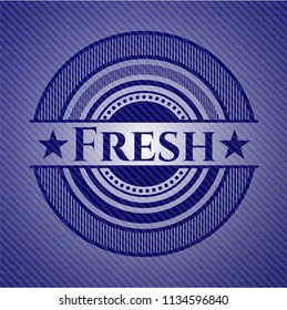 Fresh emblem with jean high quality background