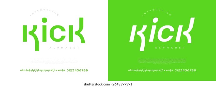 Fresh and energetic sans serif font with high contrast and futuristic appeal