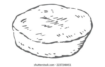 Ilustración de muffin en inglés fresco.Dibujo vectorial dibujado a mano en dibujo artístico.