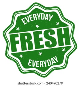 Fresh everyday grunge rubber stamp on white background, vector illustration