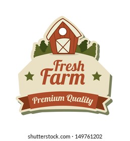 fresh farm label over white background vector illustration