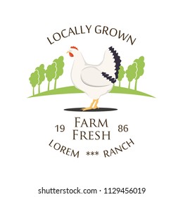 Fresh Farm Produce and logo - vector illustration.