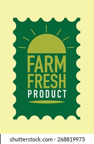 Fresh from the farm product stamp. Vector illustration