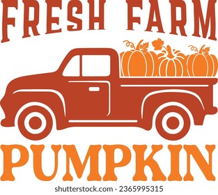 Fresh Farm Pumpkin Retro t-shirt design