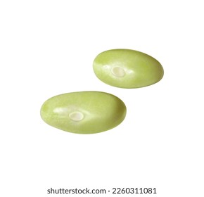 Fresh farmer market green beans realistic composition with pea pods ready to cook vector illustration