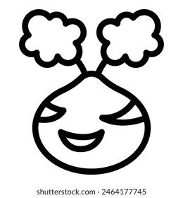 Fresh farming kohlrabi icon outline vector. Vitamin veggie turnip. Garden nutritious brassica vegetable