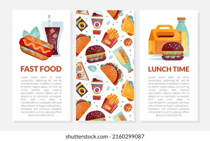Fresh Fast Food and Drink Banner Vector Template