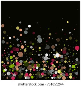 Fresh Festive Celebration Confetti. Spring, Winter, Summer Falling Sparkle. Creative Bokeh Lights, Shiny Fresh Festive Celebration Confetti. Vintage Retro Season Festive Border. Vector Glitter Sparkle
