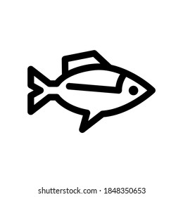 icono de pescado fresco o logotipo símbolo de señalización aislado ilustración vectorial de alta calidad estilo negro iconos vectores
