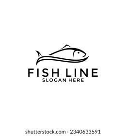 Fresh Fish Line icon vector, Fish logo template