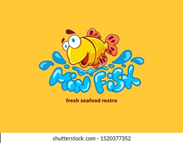 Fresh fish logo design idea for fish merchant or seafood restaurant. Vector symbol