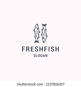 Fresh fish logo icon design template vector illustration