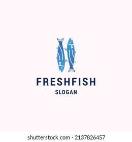 Fresh fish logo icon design template vector illustration