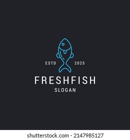 Fresh fish logo icon design template