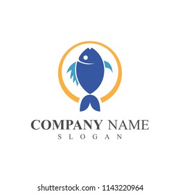 fresh fish logo template