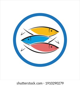 fresh Fish logo template icon vector illustration design