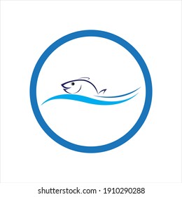fresh Fish logo template icon vector illustration design