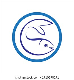 fresh Fish logo template icon vector illustration design