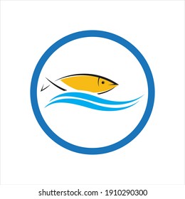 fresh Fish logo template icon vector illustration design