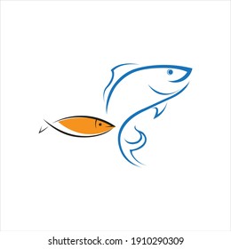fresh Fish logo template icon vector illustration design