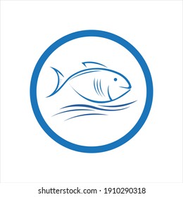 fresh Fish logo template icon vector illustration design