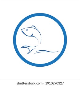 fresh Fish logo template icon vector illustration design