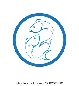 diseño de ilustración vectorial de la plantilla de logotipo de pescado fresco