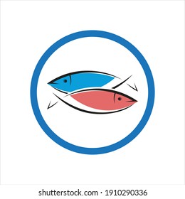 fresh Fish logo template icon vector illustration design