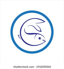 fresh Fish logo template icon vector illustration design