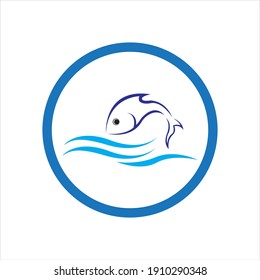 diseño de ilustración vectorial de la plantilla de logotipo de pescado fresco