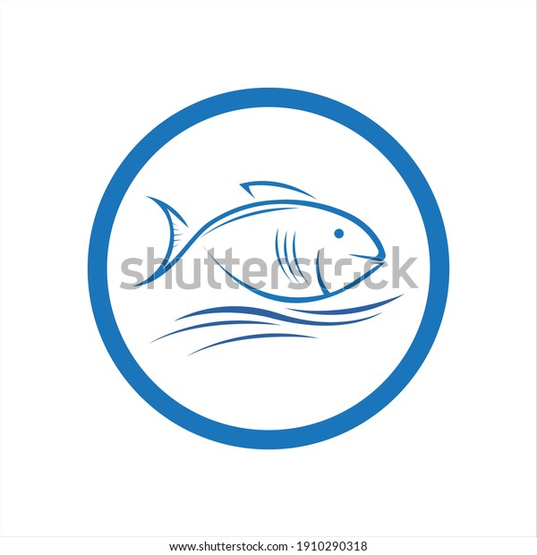 Fresh Fish Logo Template Icon Vector Stock Vector (Royalty Free) 1910290318