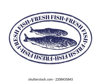 Fresh Fish Logos, Labels and Design Elements. Fish sticker