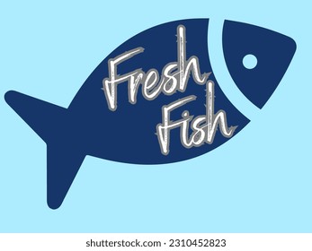 Fresh fish market logo art