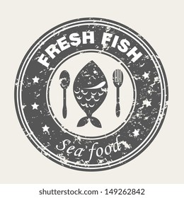 fresh fish over white background vector illustration 