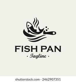 fresh fish restaurant vector logo. white background