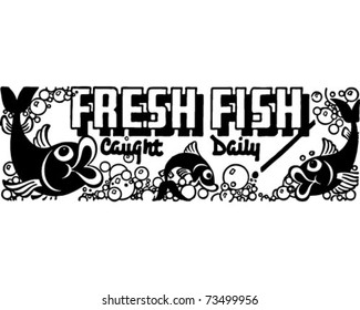 Fresh Fish - Retro Ad Art Banner