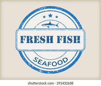 Fresh fish rubber stamp.Vector illustration.