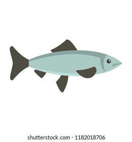 Fresh fish from sea icon. Flat illustration of fresh fish from sea vector icon for web design