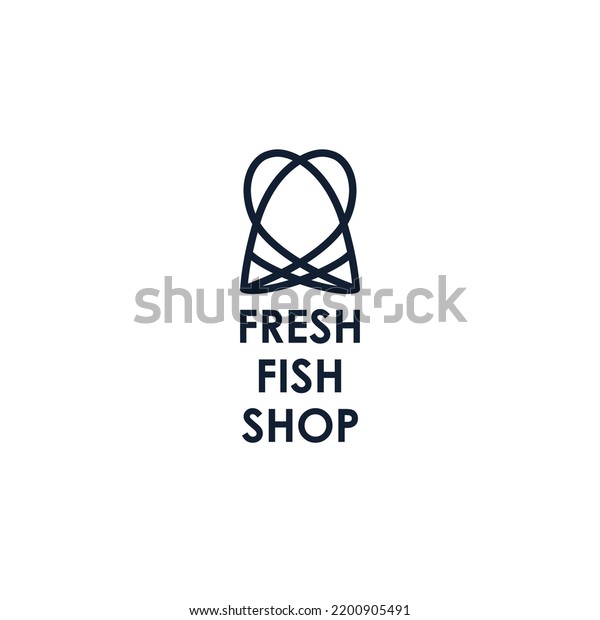 Fresh Fish Shop Logo Icon Sign Stock Vector (Royalty Free) 2200905491