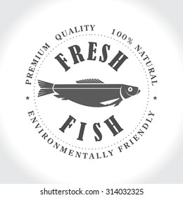 Fresh fish stamp, logo.