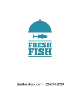 Fresh fish sticker, logo vector, illustration, flat silhouette, tuna
