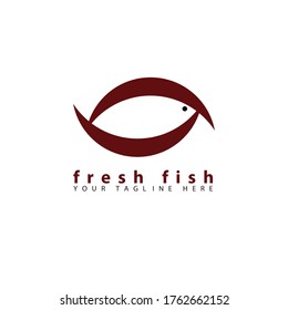 Fresh fish vector design logo template. Seafood restaurant idea