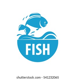 Fresh fish vector design logo template. Seafood restaurant idea.